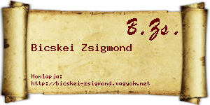 Bicskei Zsigmond névjegykártya